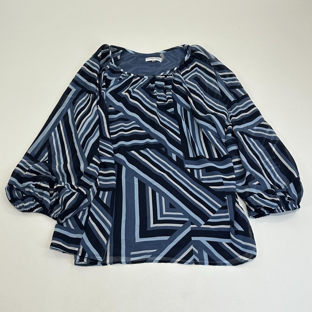 Calvin Klein‎ Women's Pattern Pullover Blouse, Size Large